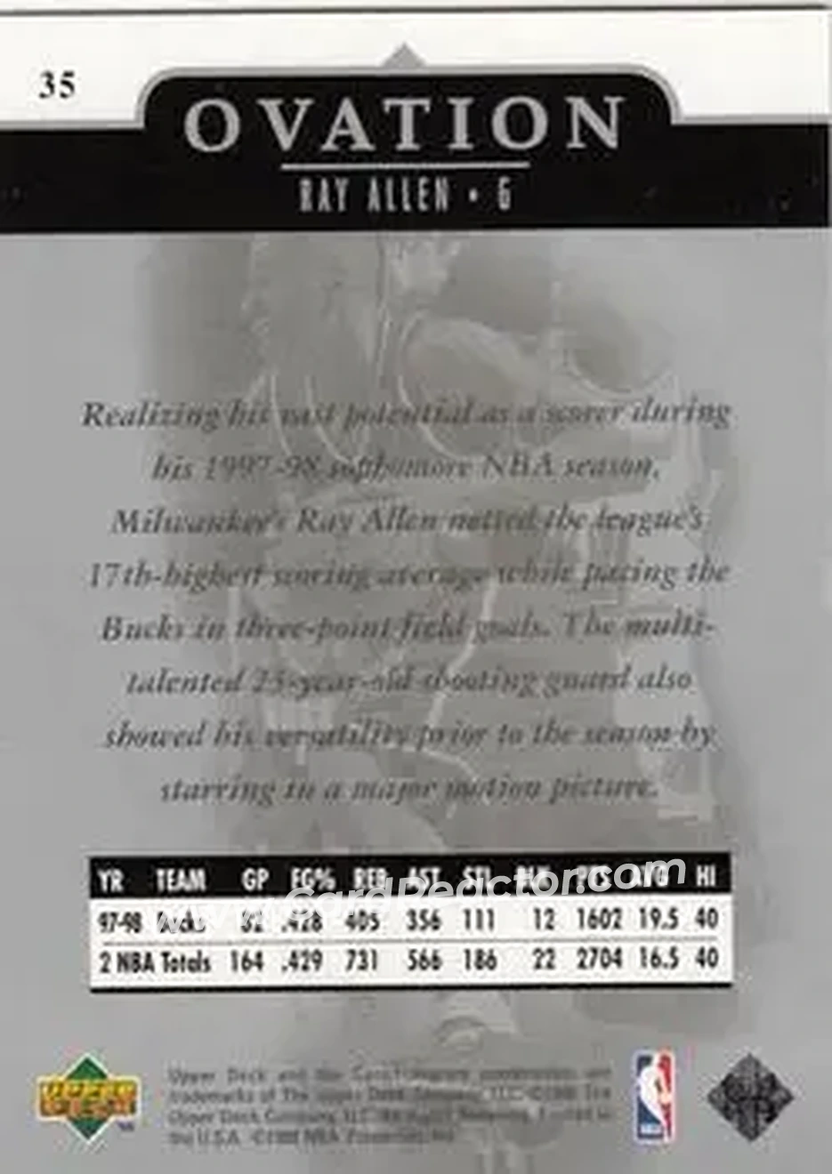 Back of Ray Allen