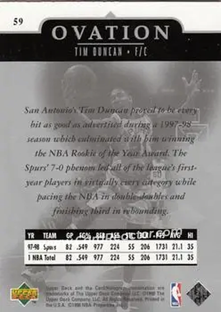 Back of Tim Duncan