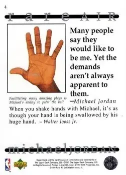 Back of Michael Jordan