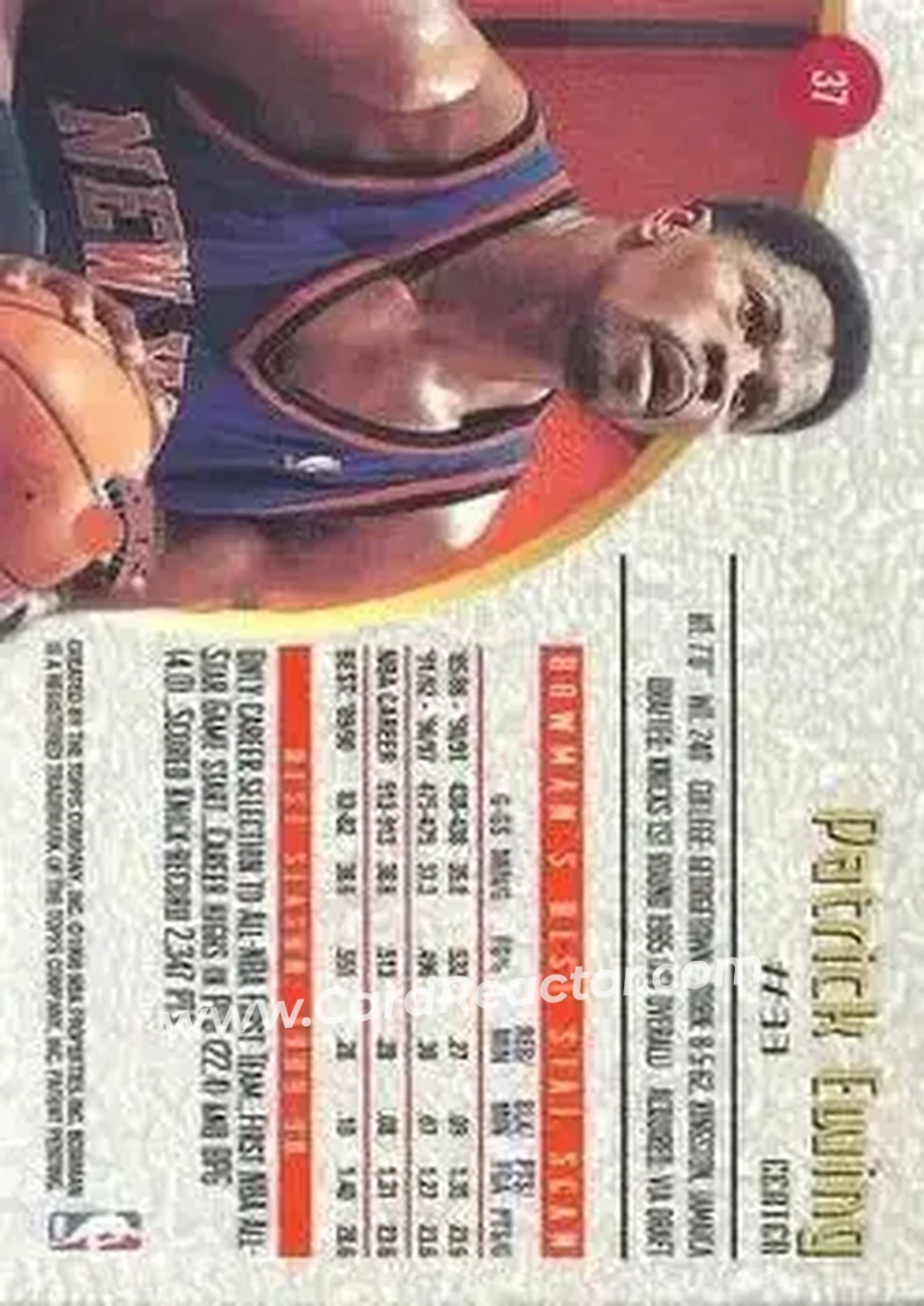 Back of Patrick Ewing
