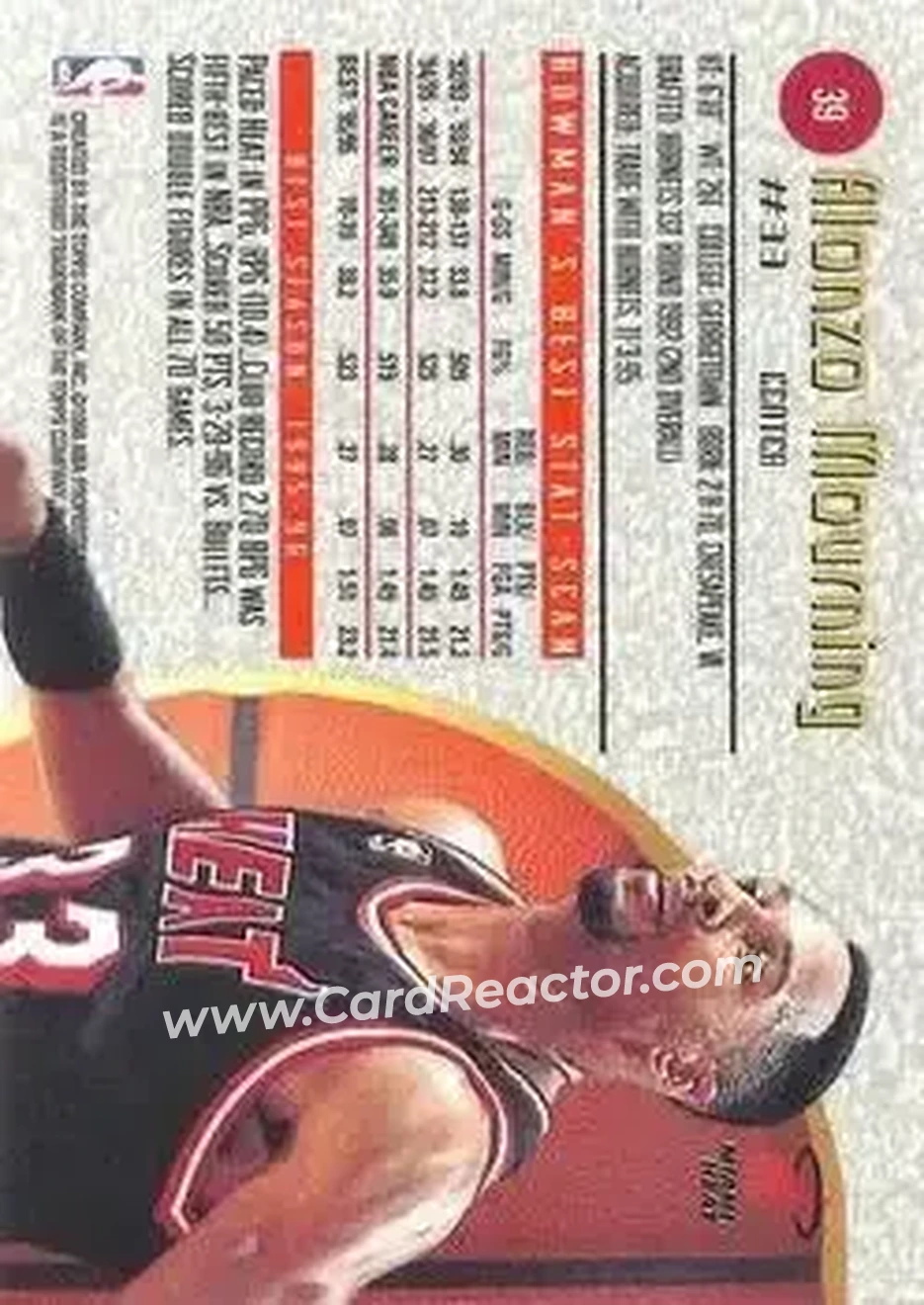 Back of Alonzo Mourning