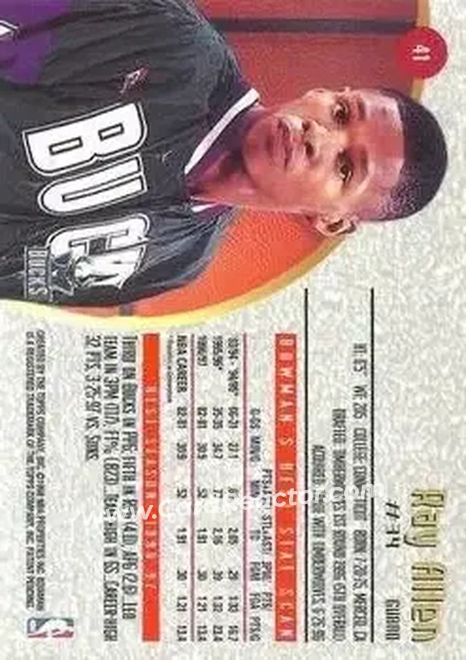 Back of Ray Allen