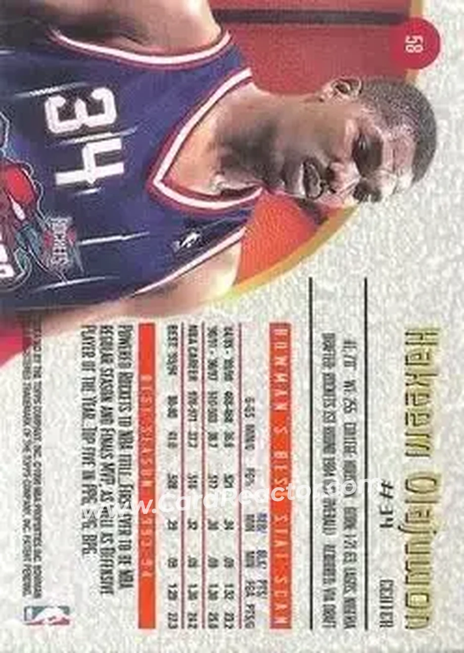 Back of Hakeem Olajuwon