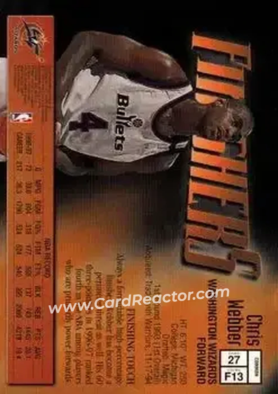 Back of Chris Webber