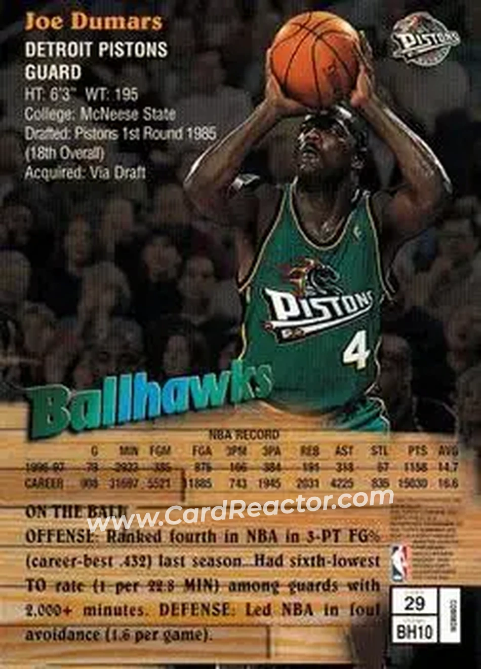 Back of Joe Dumars