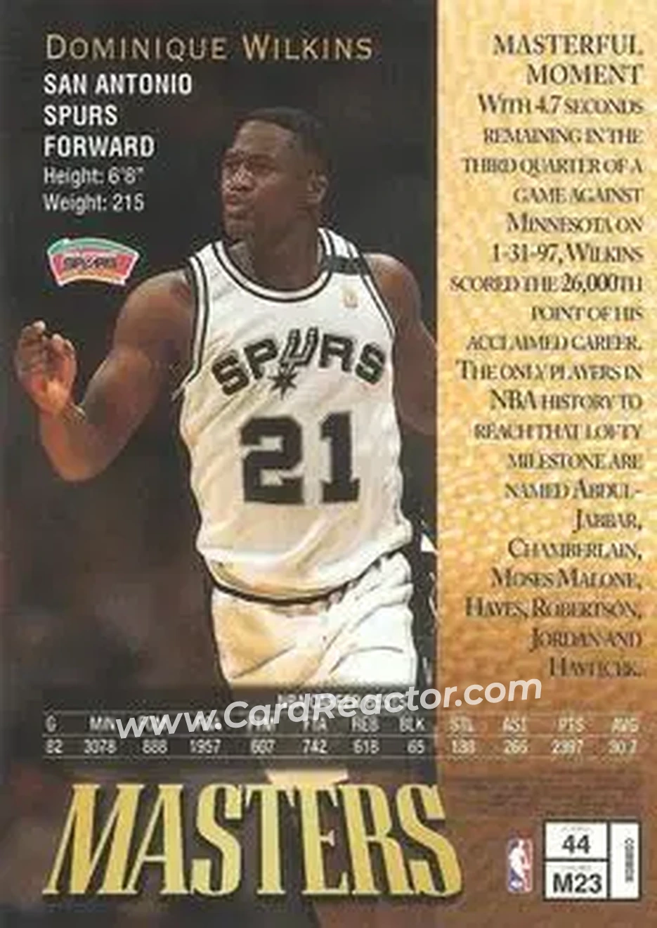 Back of Dominique Wilkins