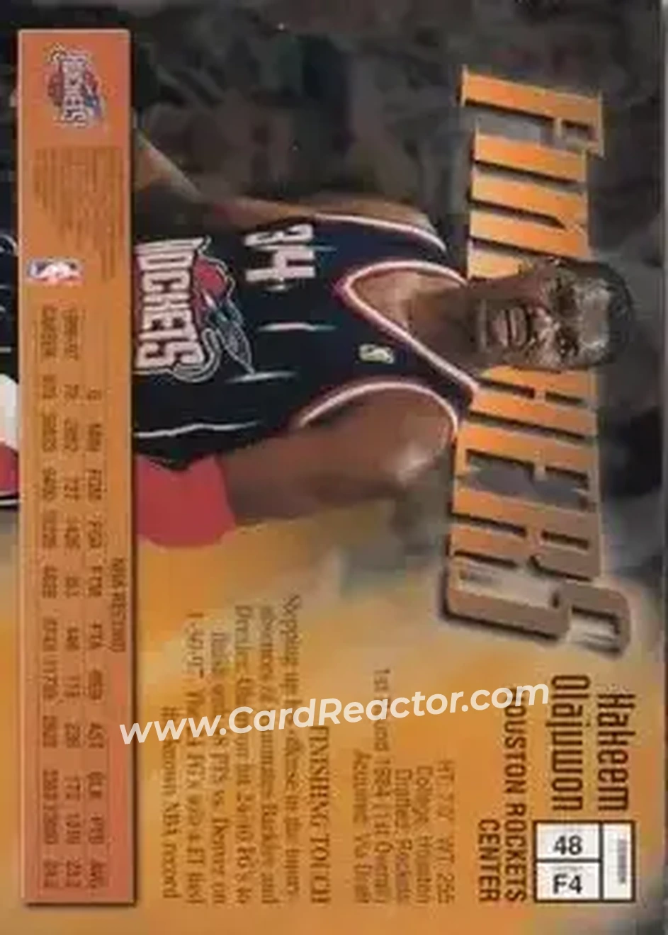 Back of Hakeem Olajuwon