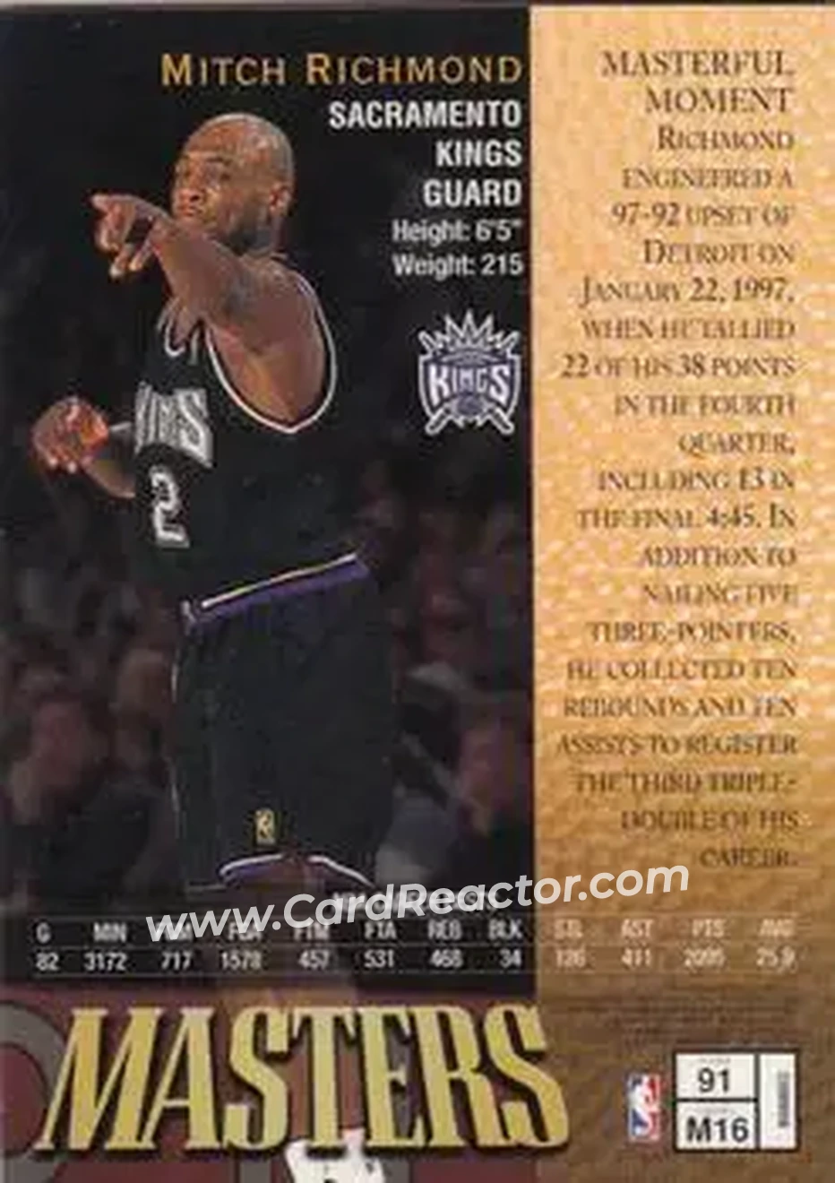 Back of Mitch Richmond