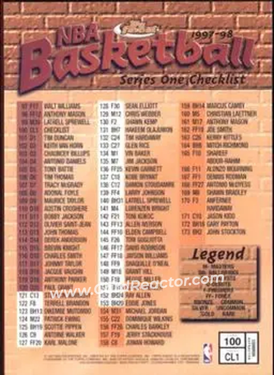 1997-98 Finest #100 - Card #100 - Back 1997-98 Finest #100 - Card #100 - Back