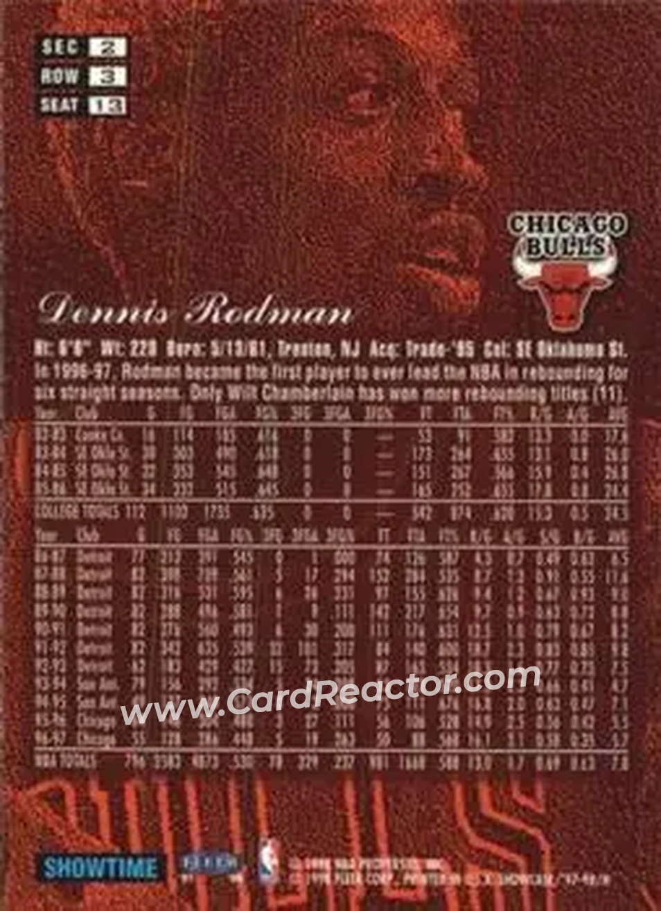 Back of Dennis Rodman