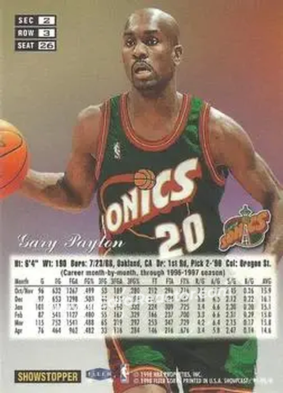 Back of Gary Payton