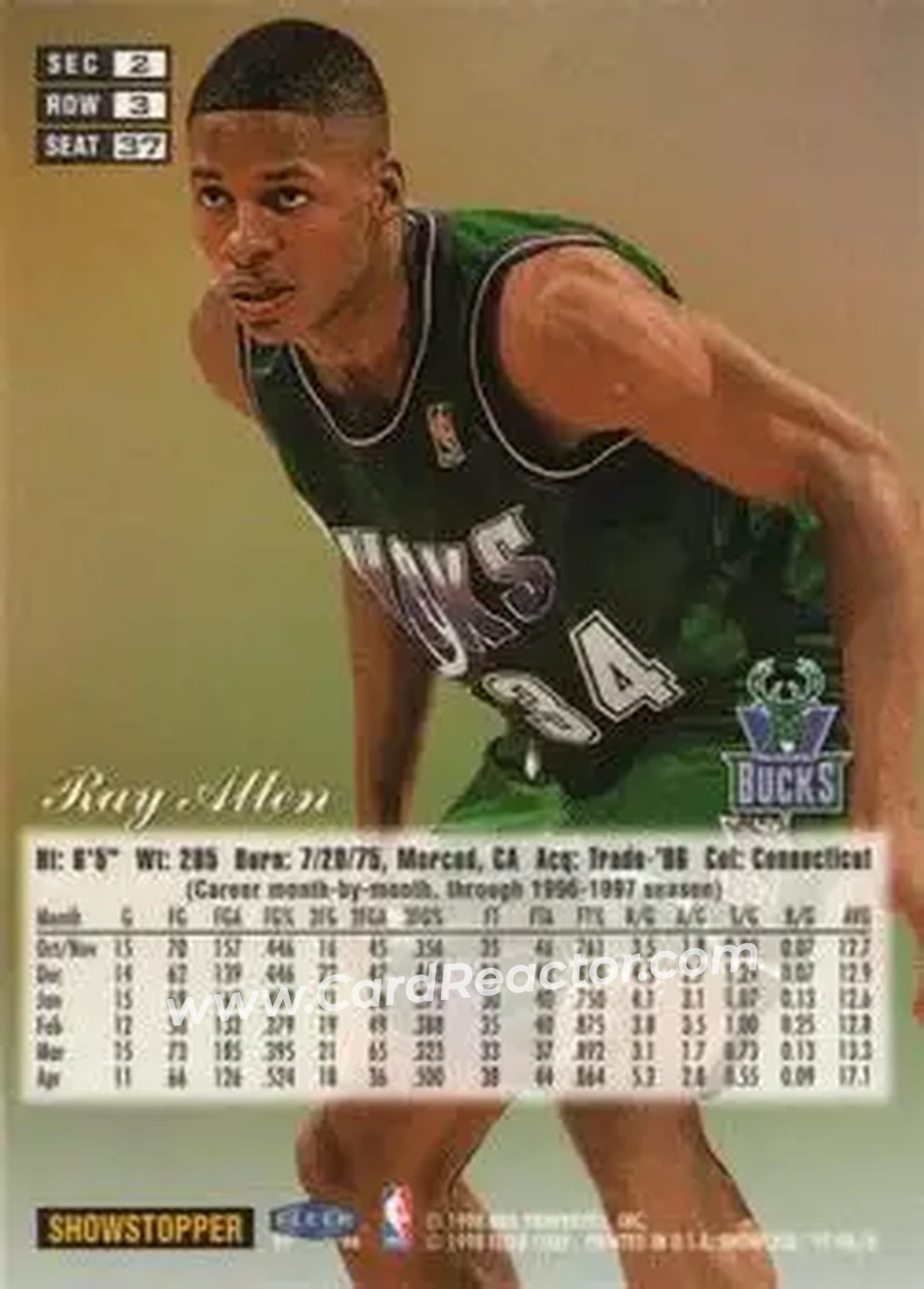 Back of Ray Allen