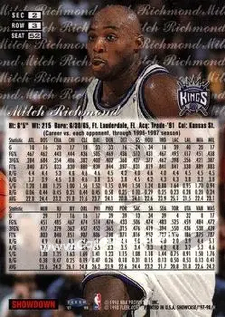 Back of Mitch Richmond