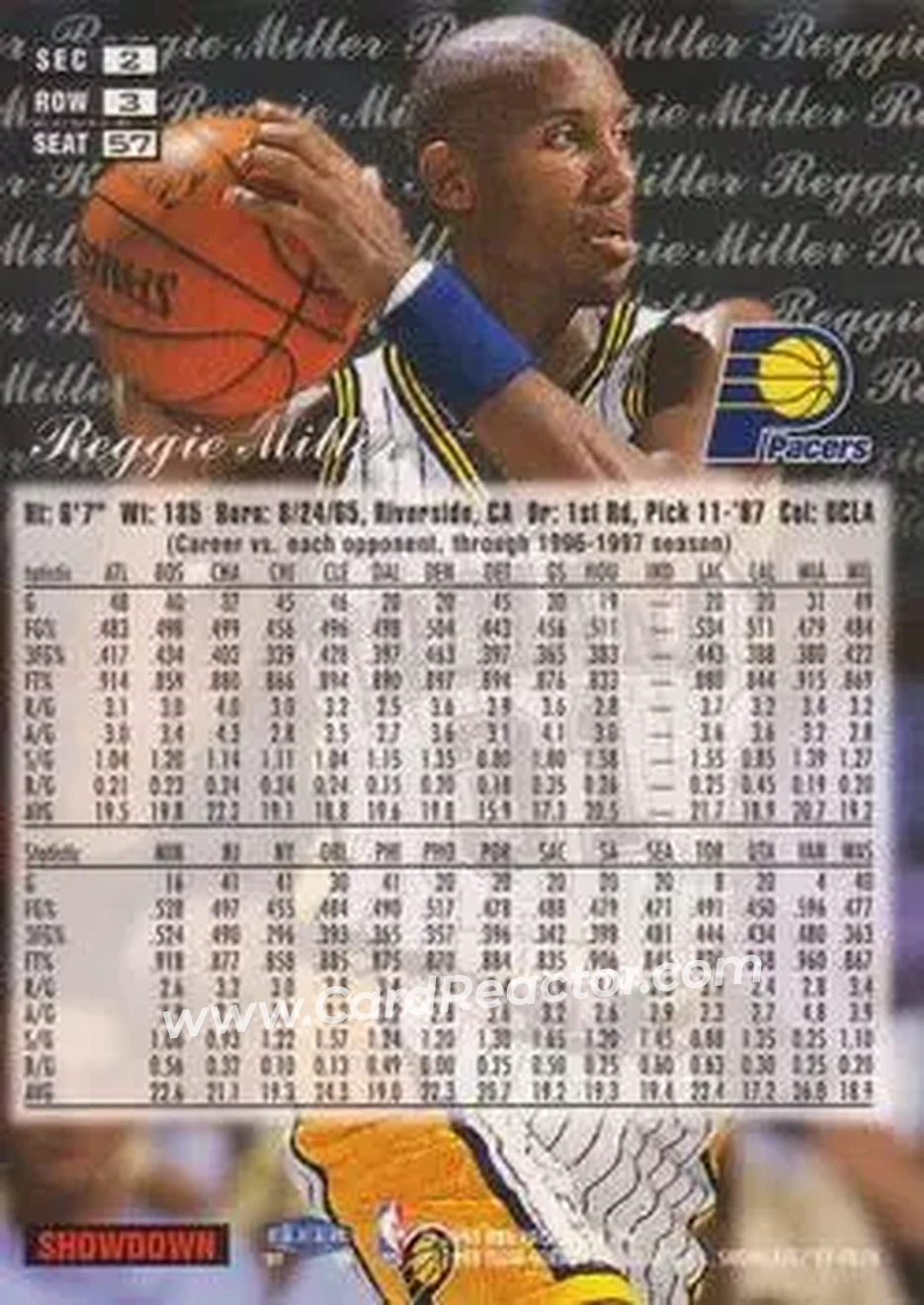 Back of Reggie Miller