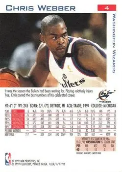 Back of Chris Webber