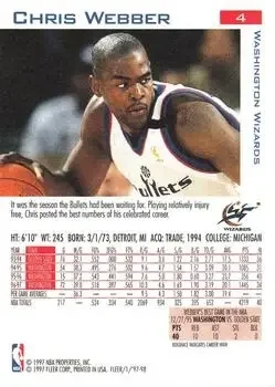 Back of Chris Webber