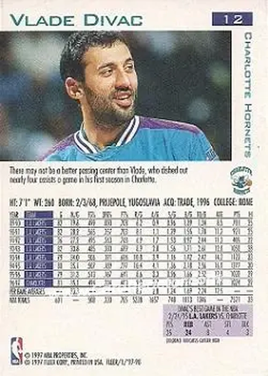 Back of Vlade Divac