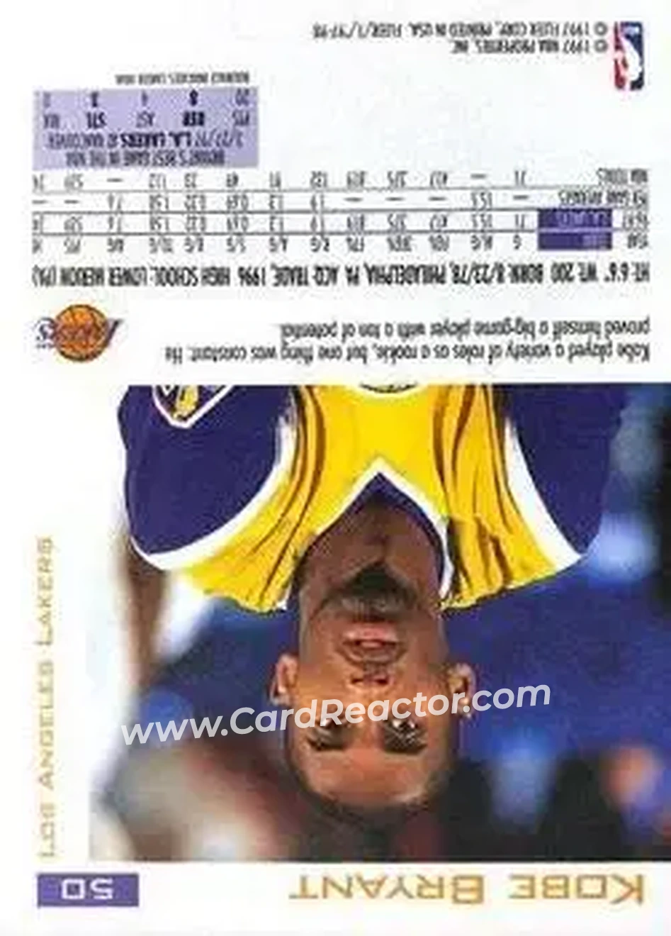Back of Kobe Bryant