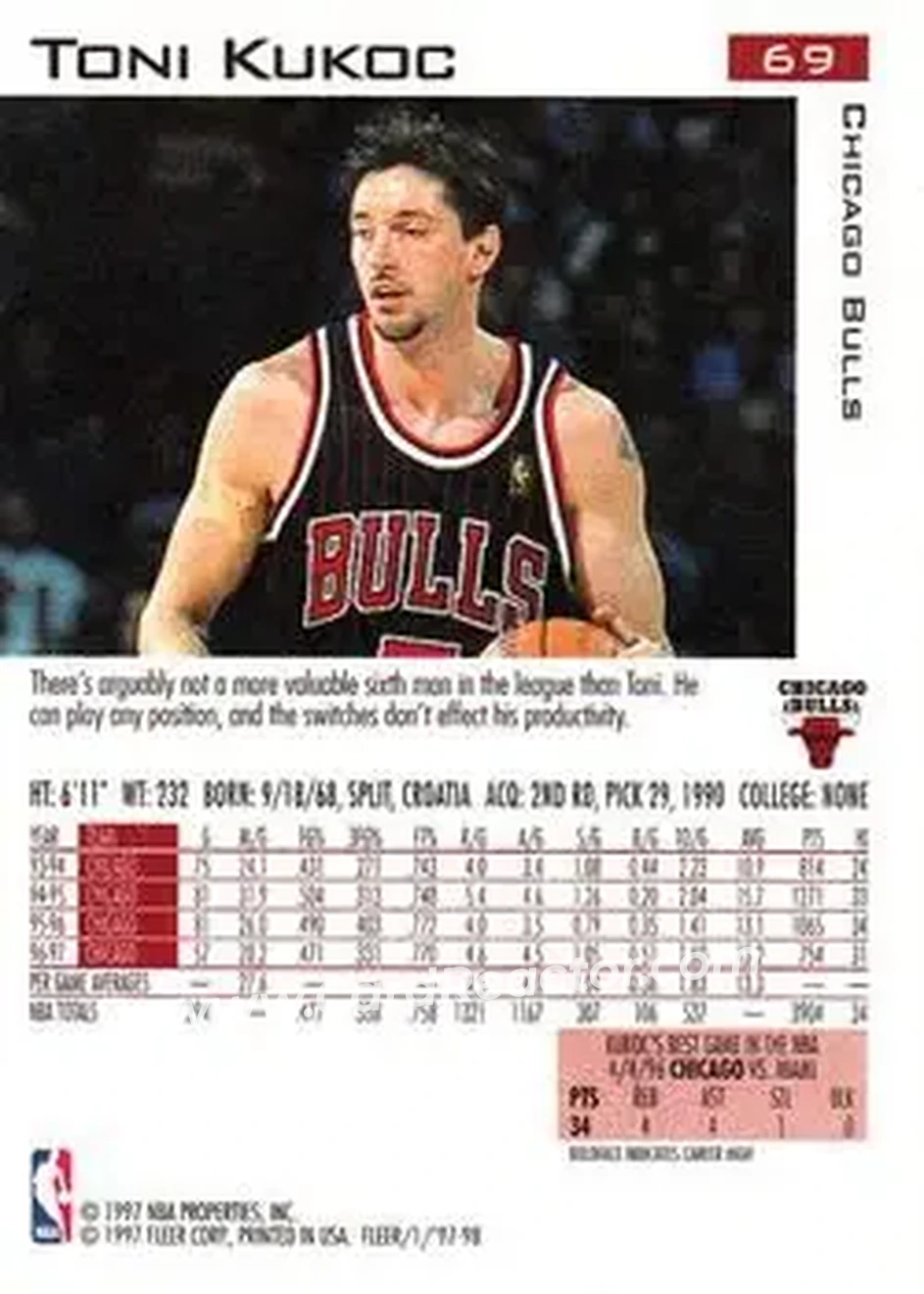 Back of Toni Kukoc