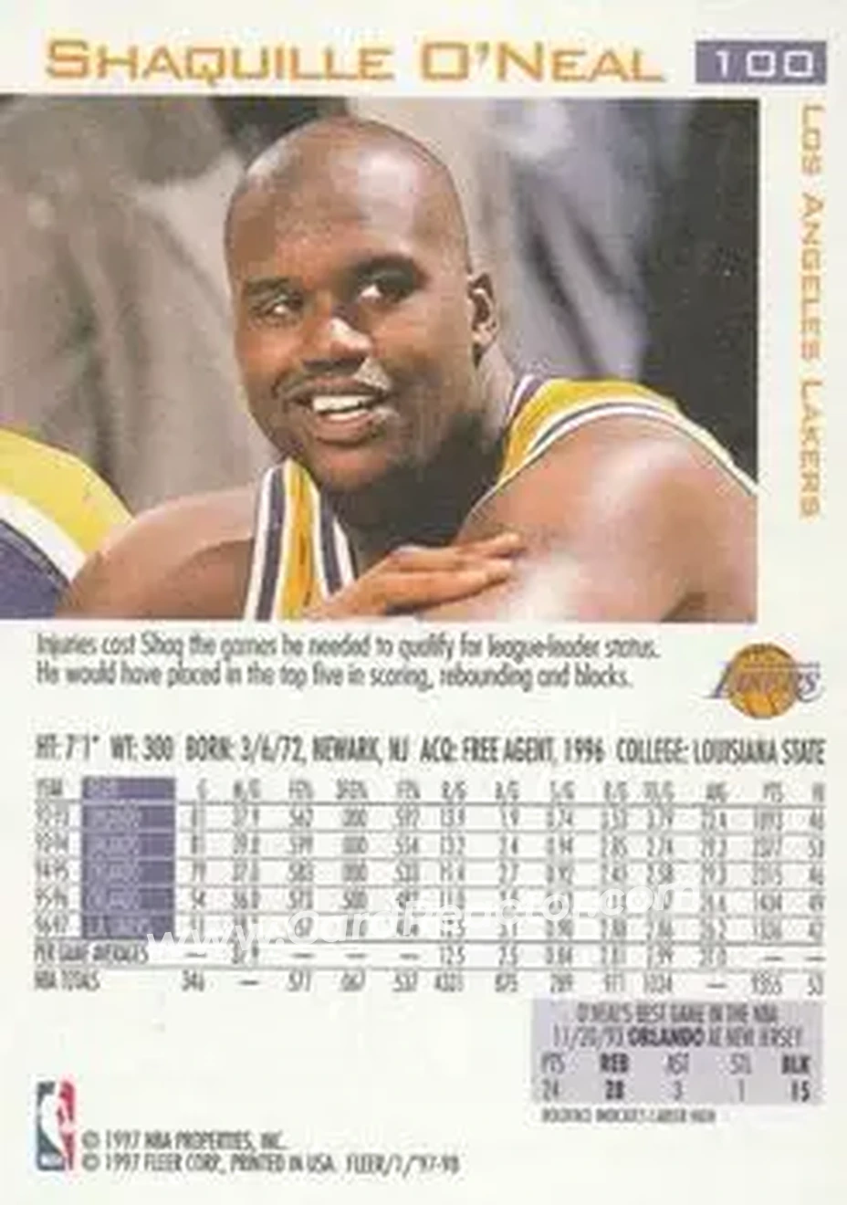 Back of Shaquille O'Neal