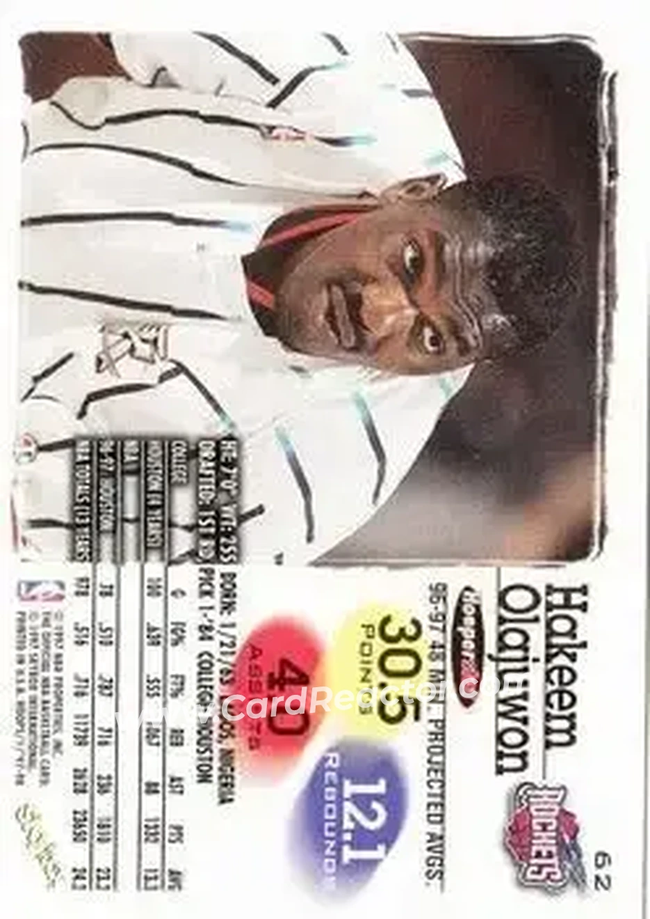 Back of Hakeem Olajuwon