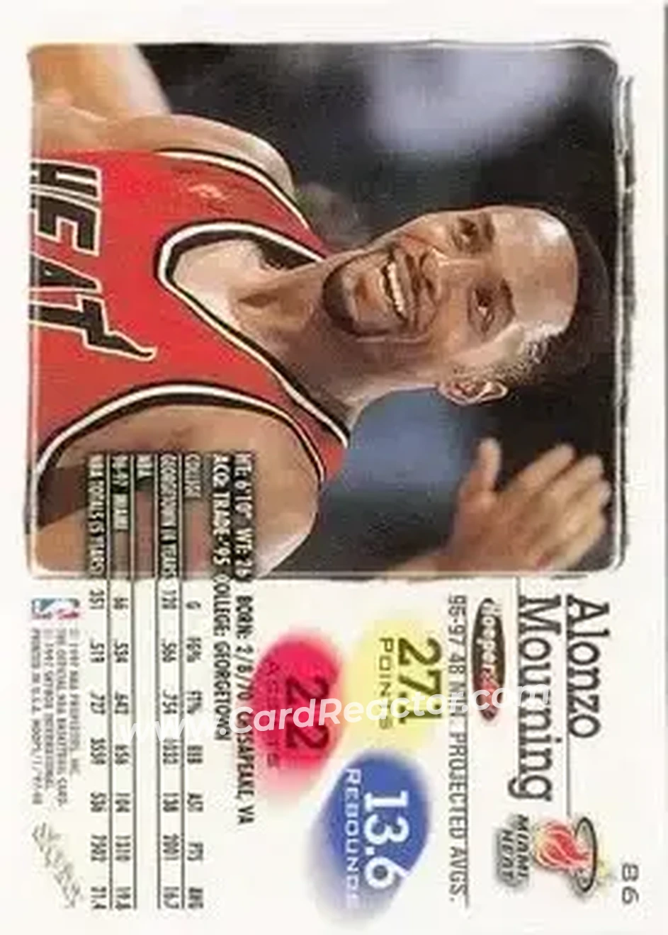 Back of Alonzo Mourning