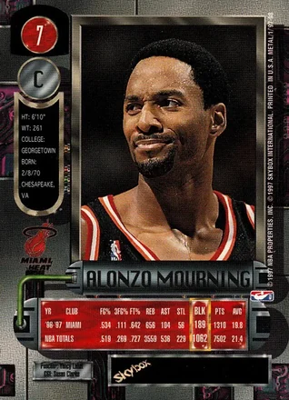 Alonzo Mourning Rückseite
