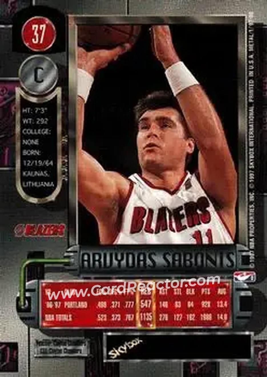 Back of Arvydas Sabonis