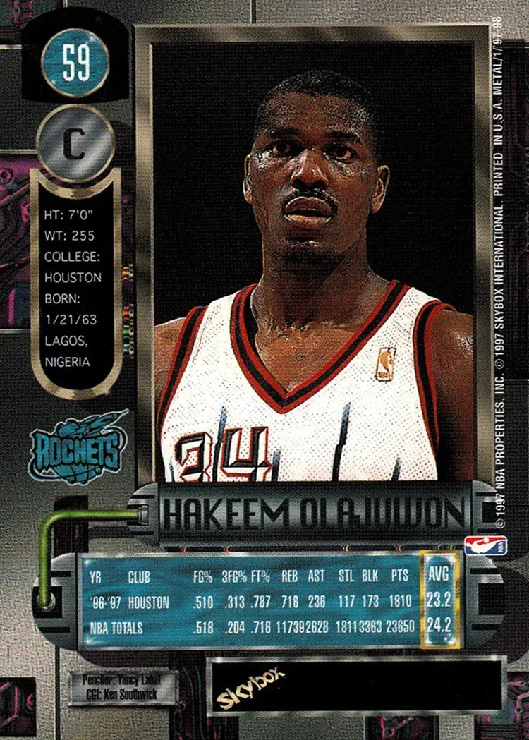 Back of Hakeem Olajuwon