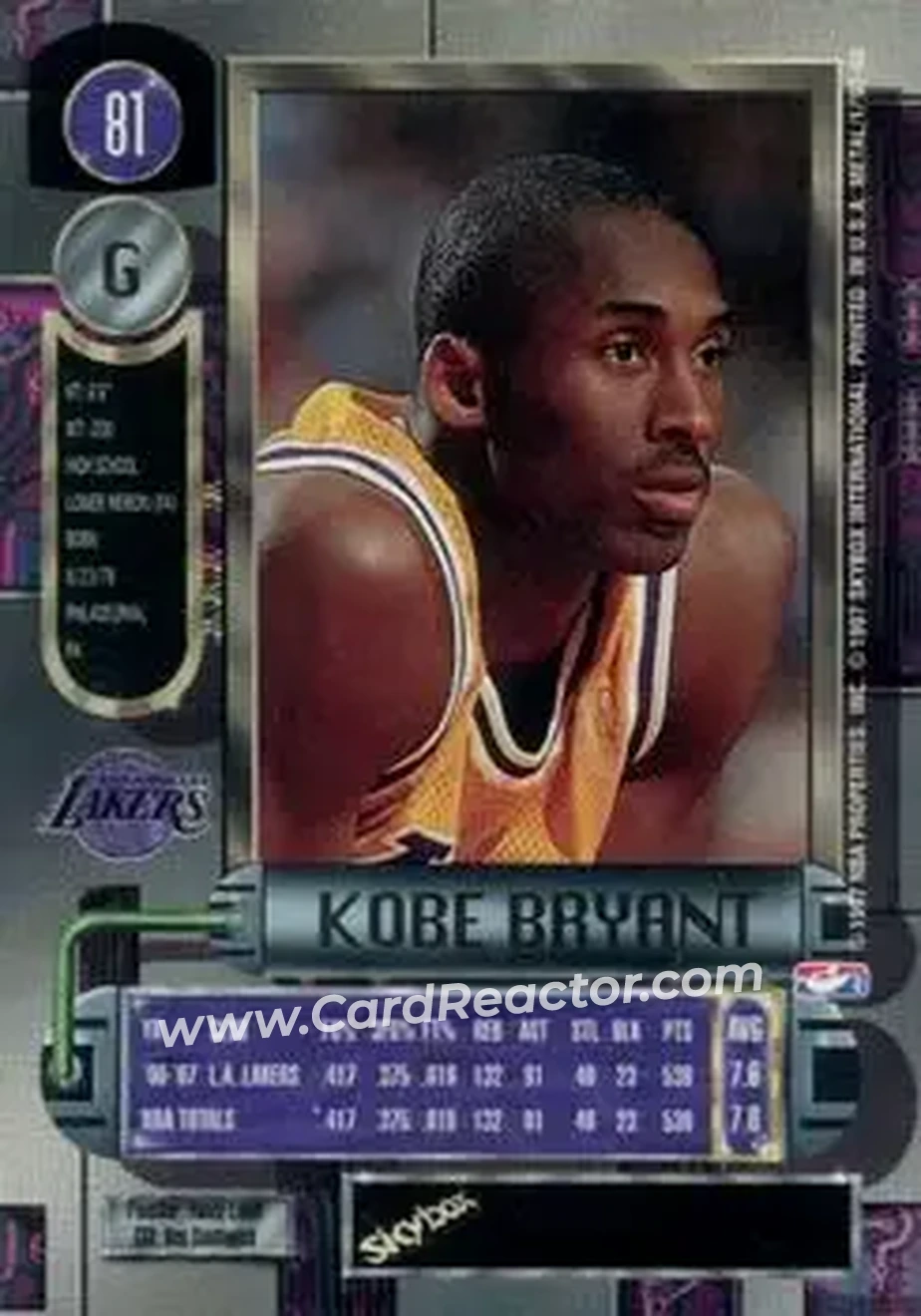 Back of Kobe Bryant