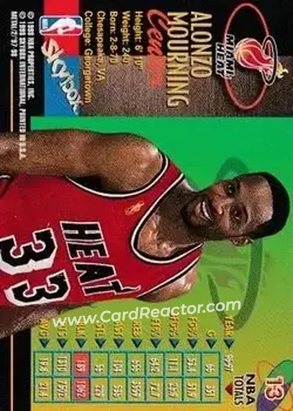 Back of Alonzo Mourning