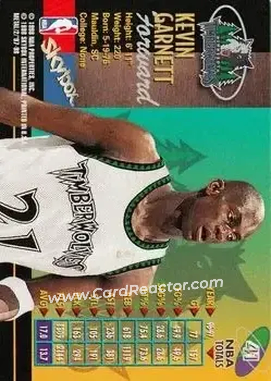 Back of Kevin Garnett