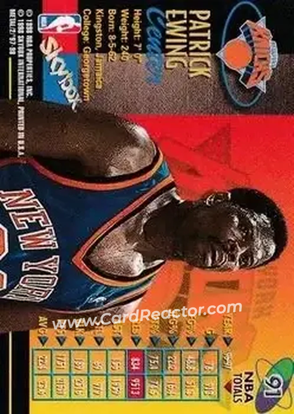 Back of Patrick Ewing