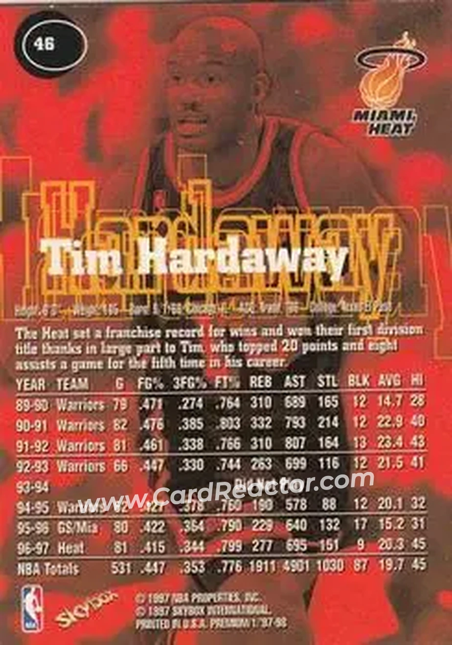 Back of Tim Hardaway