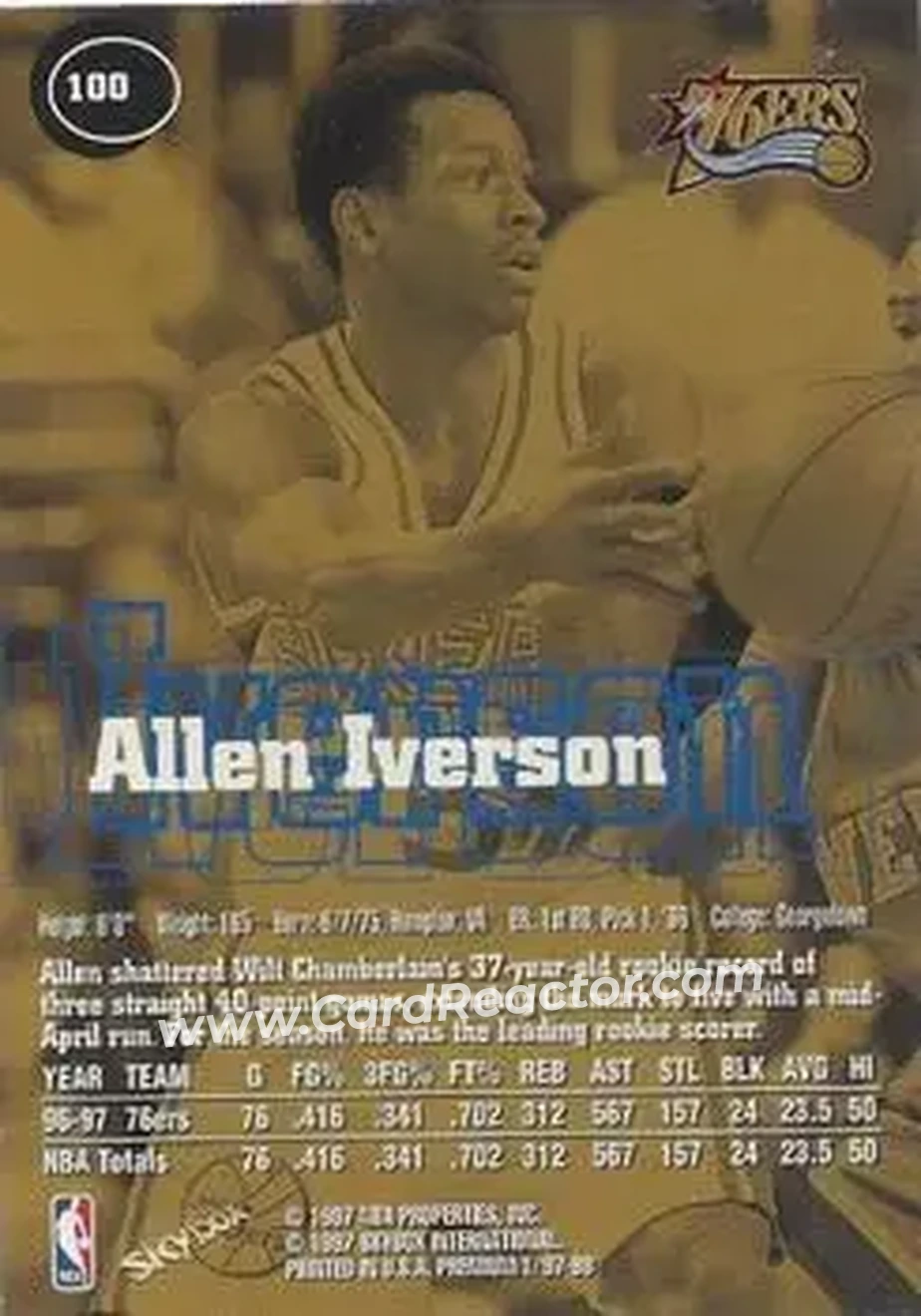 Back of Allen Iverson