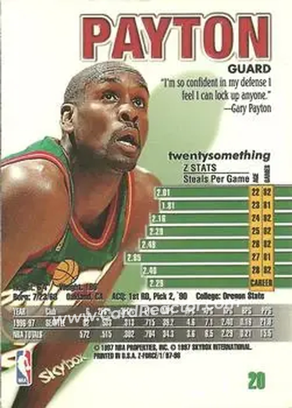 Back of Gary Payton