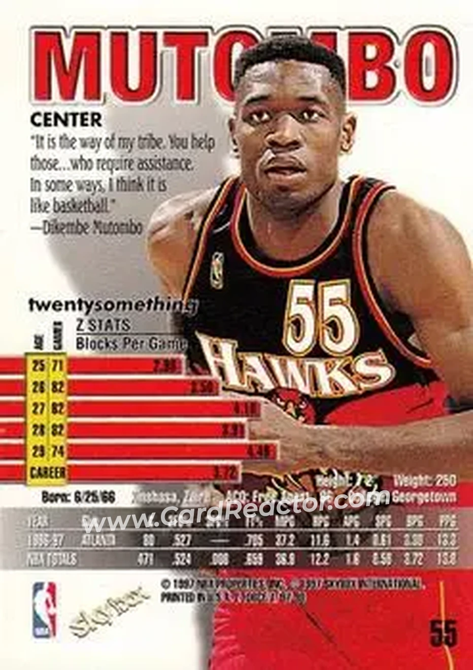 Back of Dikembe Mutombo