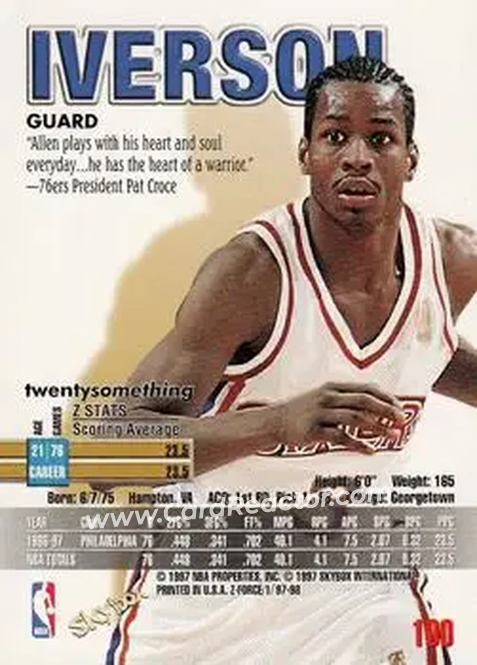 Back of Allen Iverson