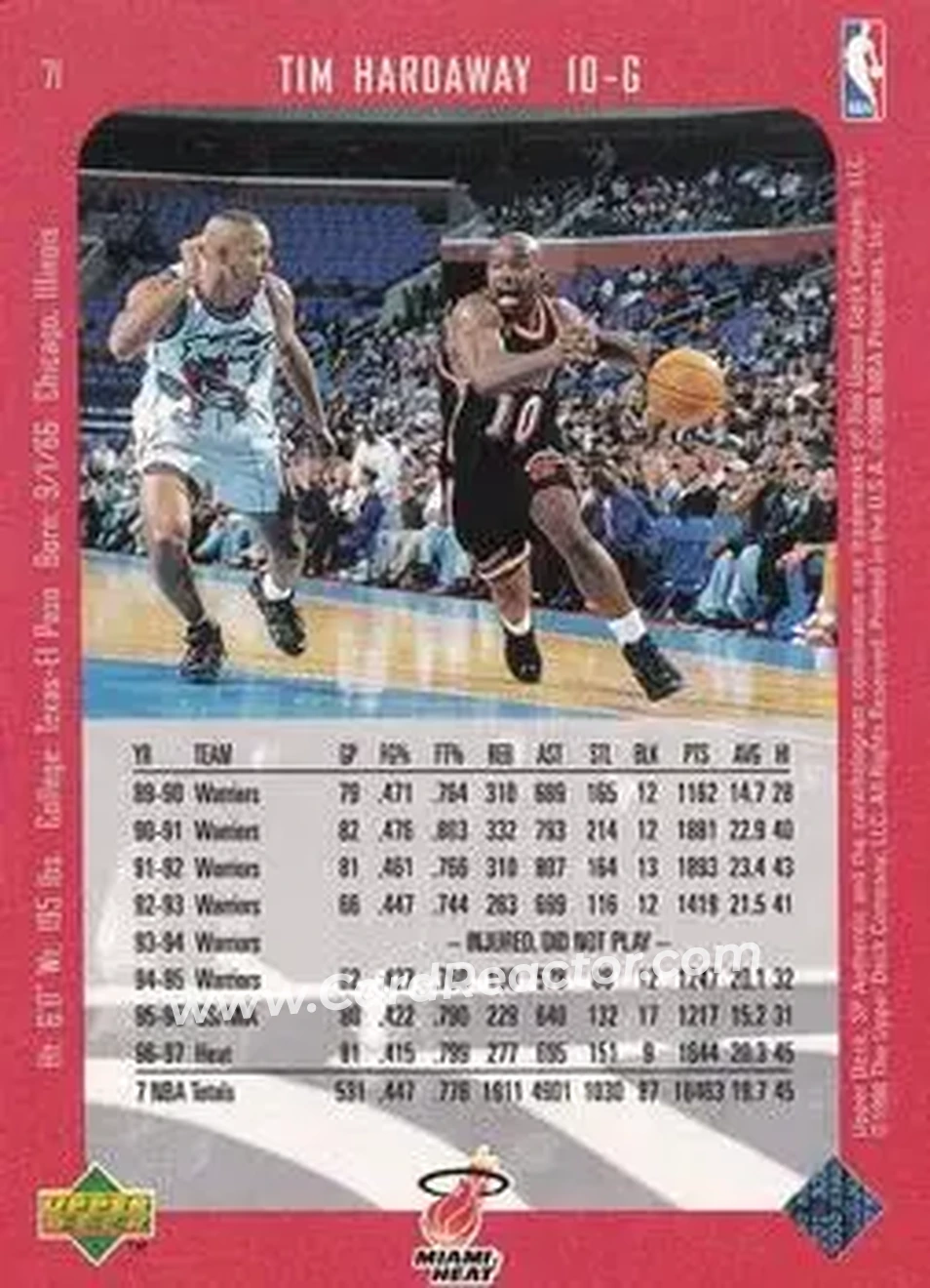 Back of Tim Hardaway