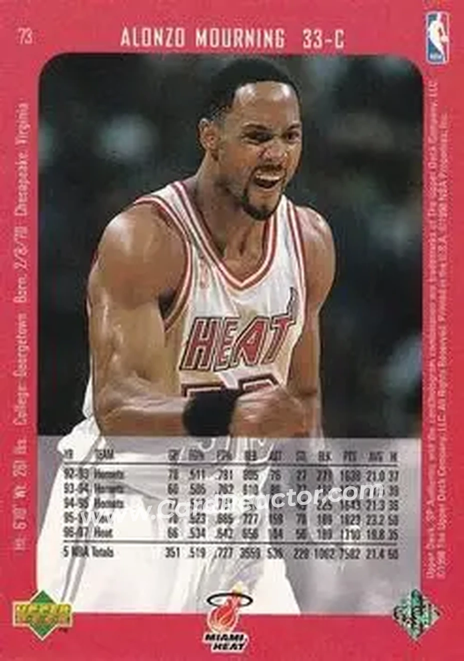 Back of Alonzo Mourning