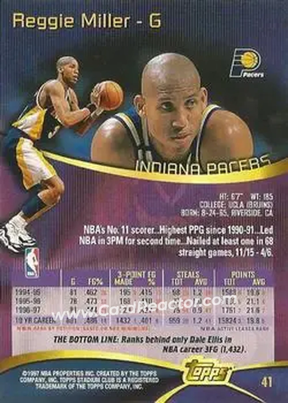 Back of Reggie Miller