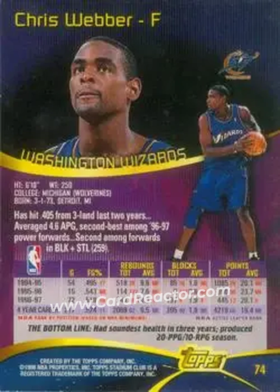 Back of Chris Webber