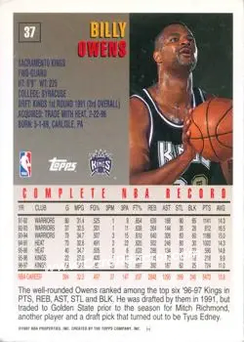 Back of Billy Owens