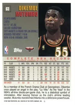 Back of Dikembe Mutombo