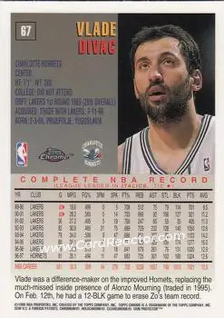 Back of Vlade Divac