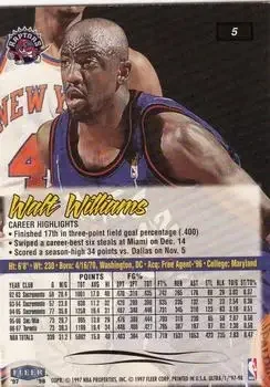 Back of Walt Williams