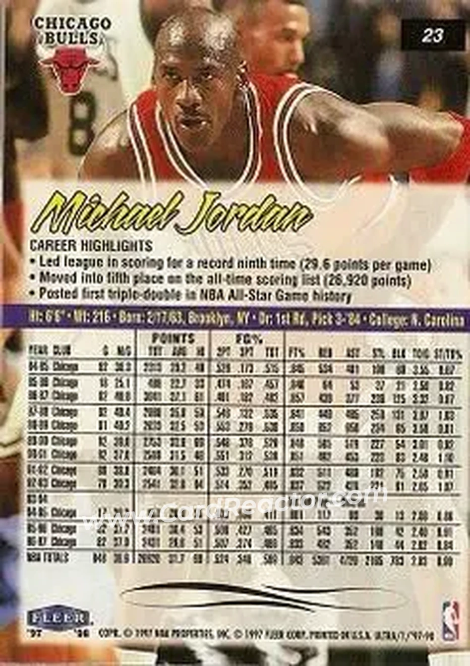 Back of Michael Jordan