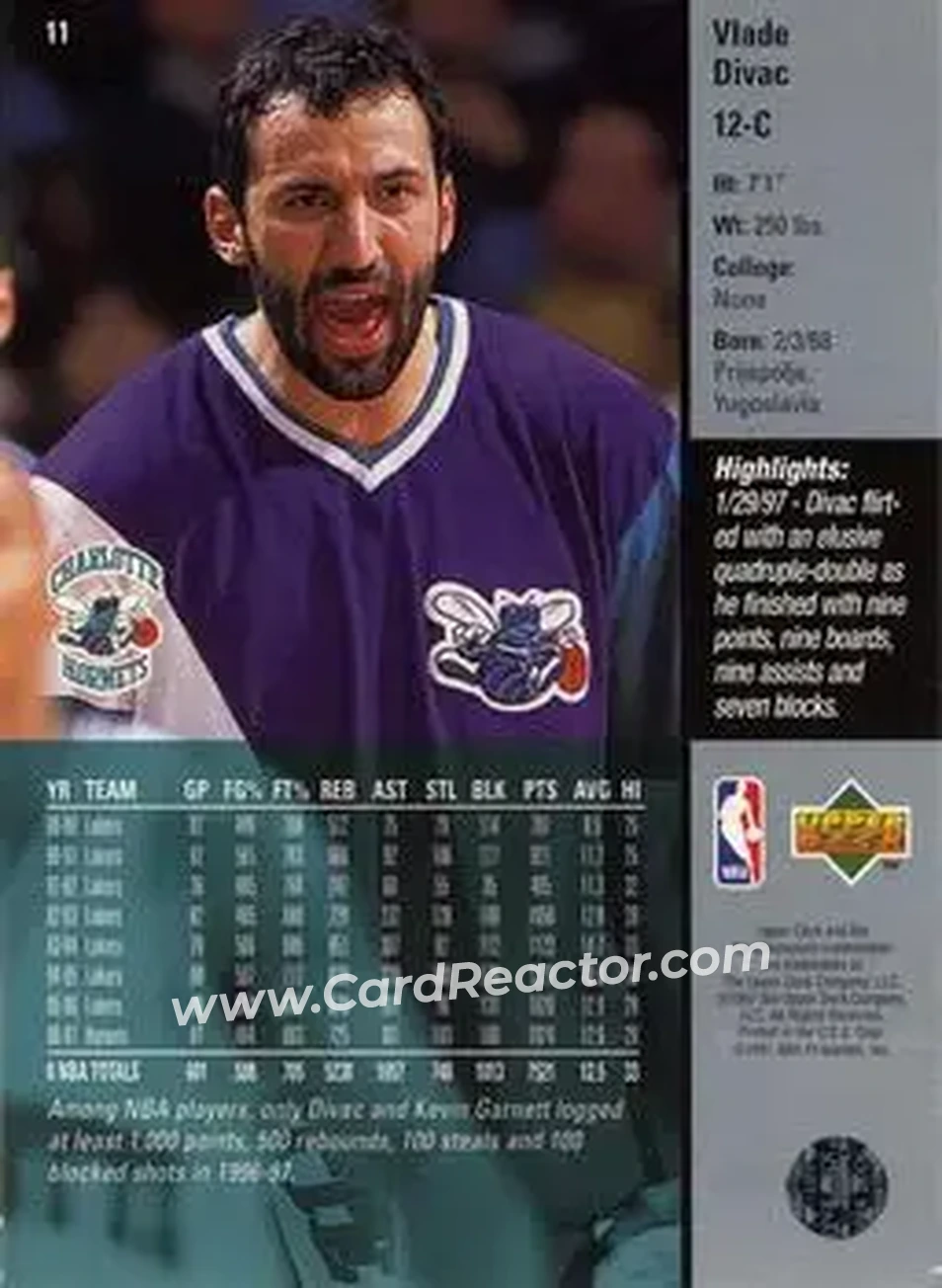 Back of Vlade Divac