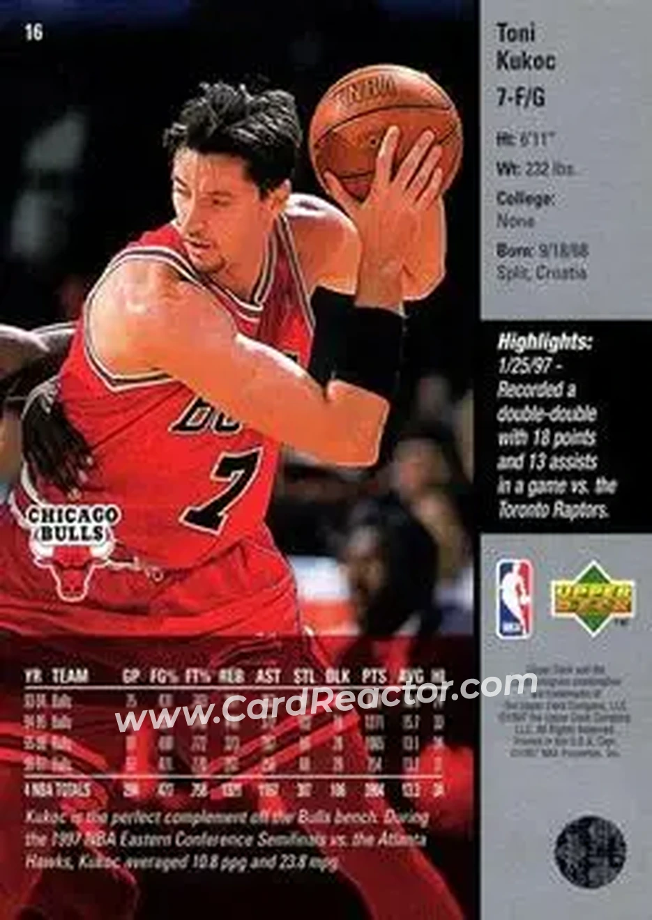 Back of Toni Kukoc