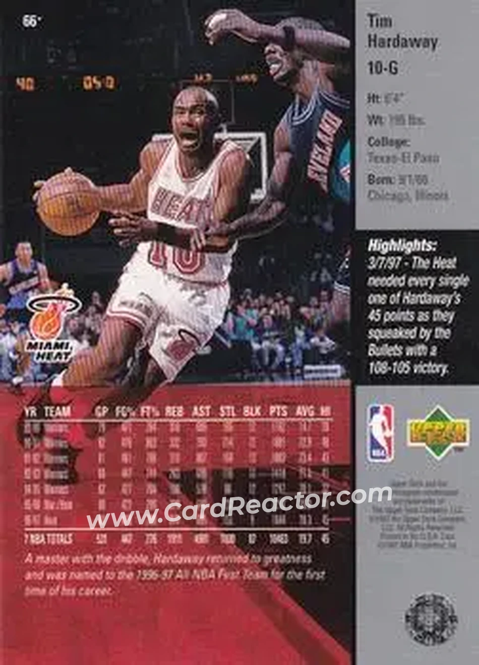 Back of Tim Hardaway